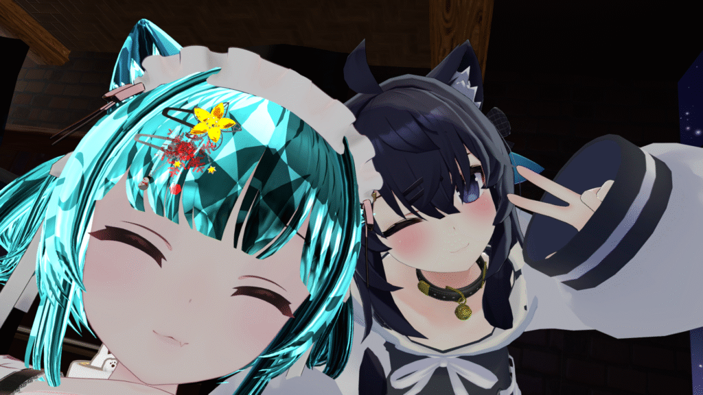 VRChatでよく遊ぶフレンドとのツーショット